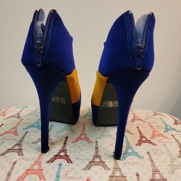 Suede multi colored Heeled booties - Picture 3 of 7